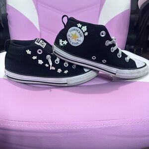 Converse Kids Black Floral Sneakers
